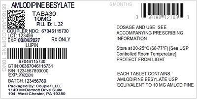 Label (68180 721 03 Amlodipine 10mg 67046 1157 30)